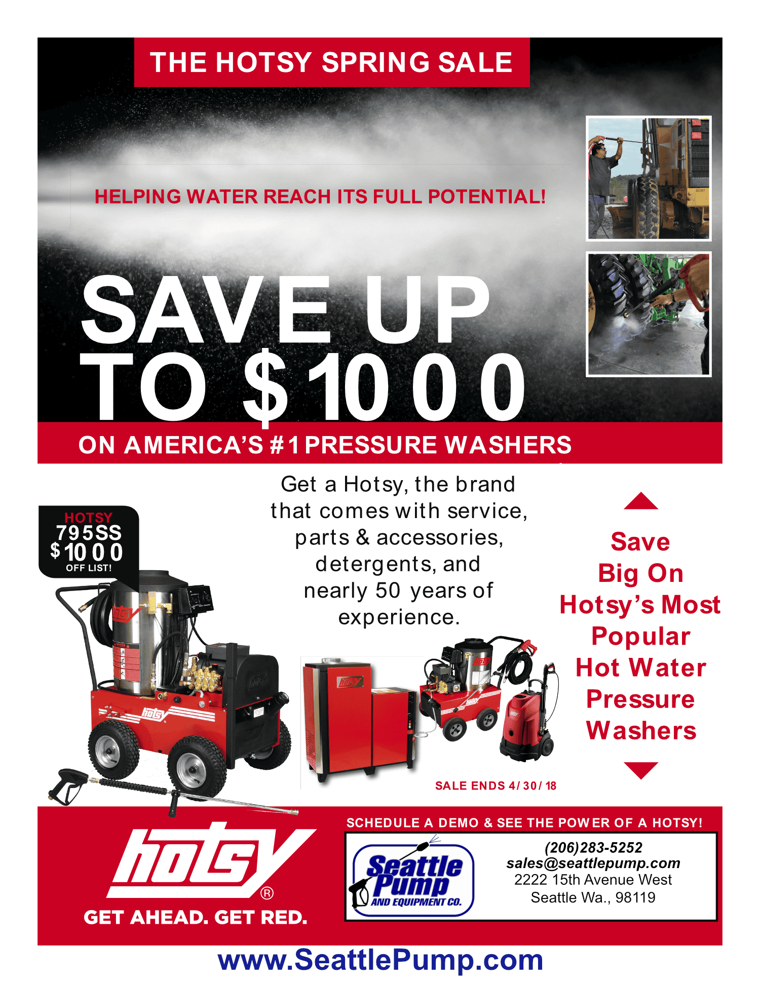 Specials on Pressure Washers and Jetters by Seattle Pump