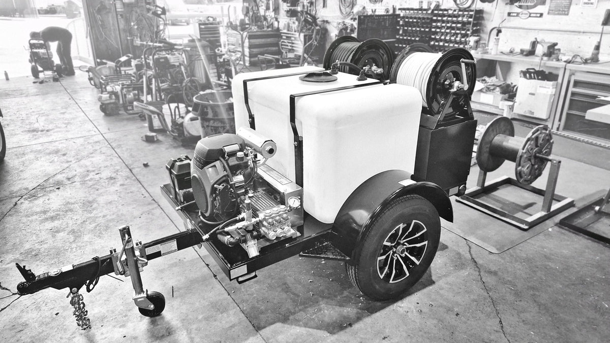Seattle Pump Custom BE Gas Cold Water Pressure Washer Trailer, Belt Drive, 8.0 GPM | 3,500 PSI - Seattle Pump