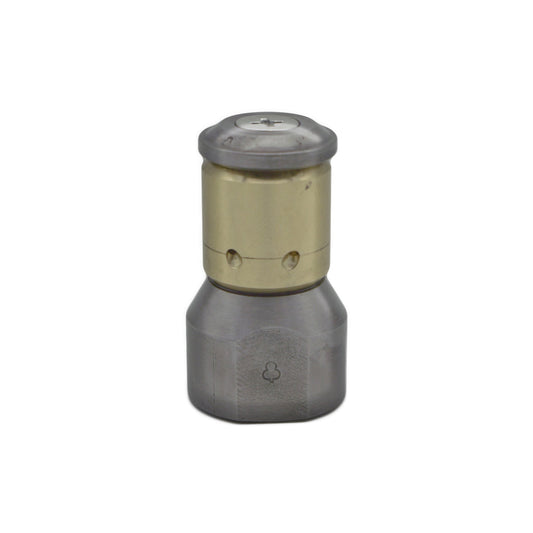 A silver-colored 3/8" Grease Hog nozzle designed for use with a pressure washer, showing the nozzle head with rotating jets and rear jets.