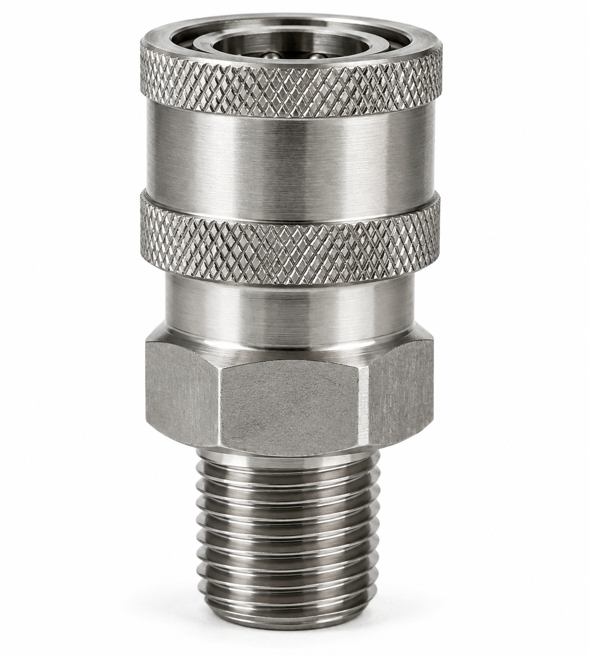 Stainless Steel 1/4" Quick Connect Socket x 1/4" MPT