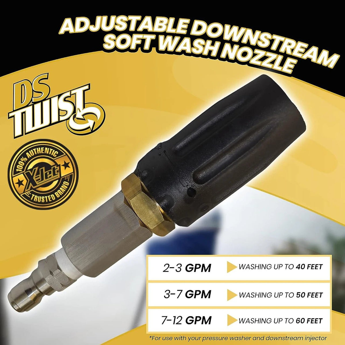 X-Jet DS Twist Adjustable Downstream Soft Wash Nozzle - Seattle Pump