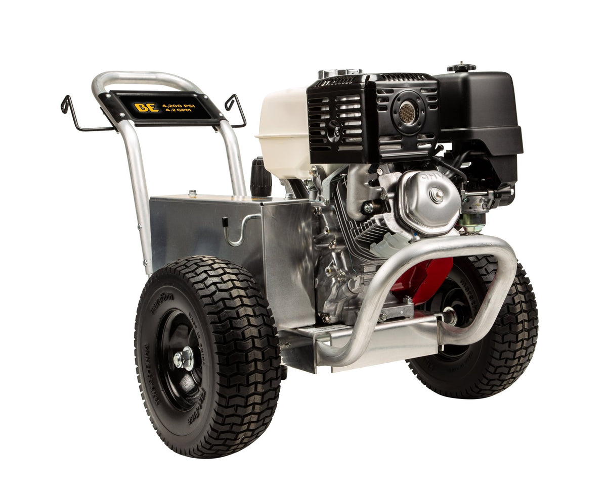 4200PSI 4.2GPM Cold Water Gas Pressure Washer Honda GX390 and GP Triplex Pump on Aluminum Frame