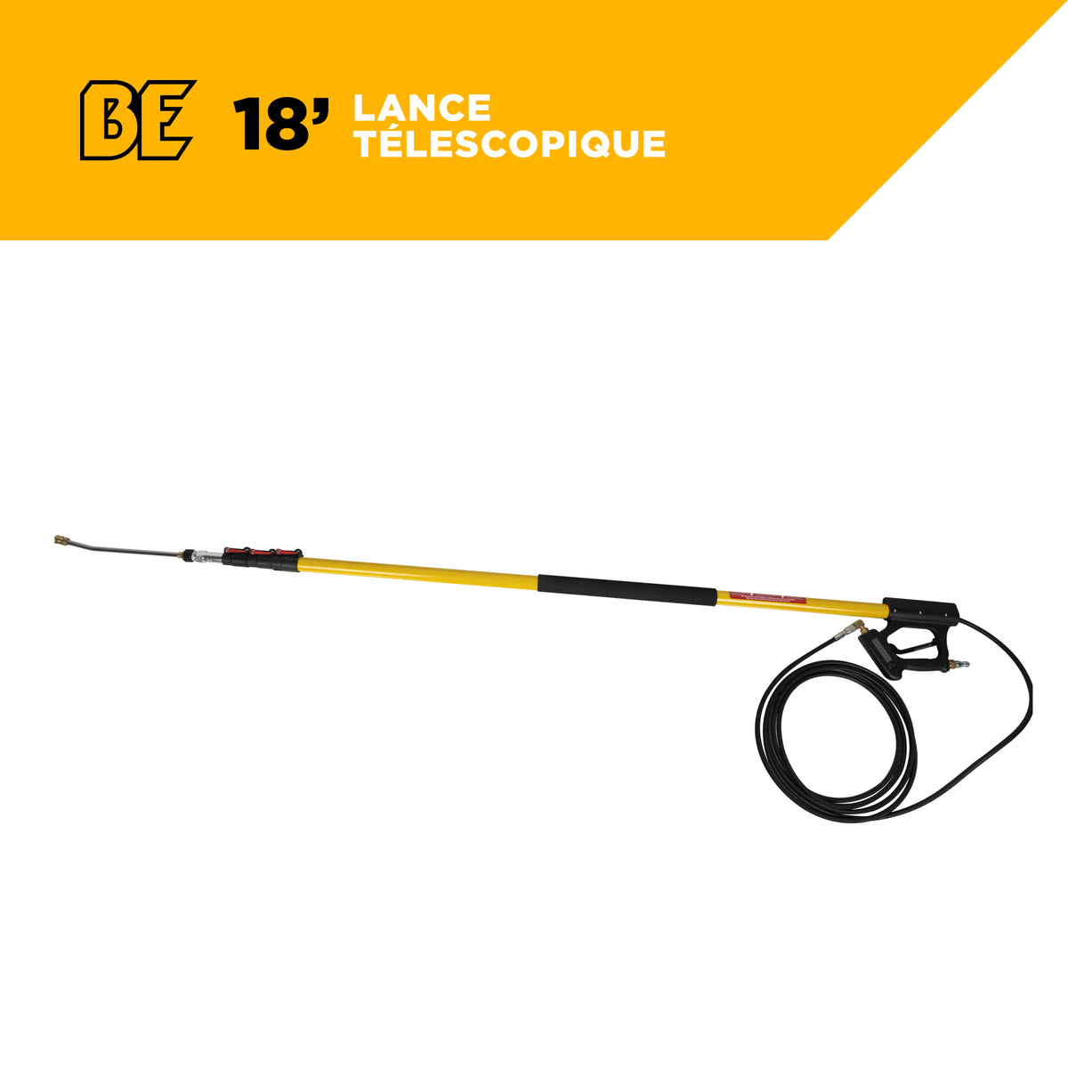 18' Telescoping Wand, includes lever locks, gun, wand and hose