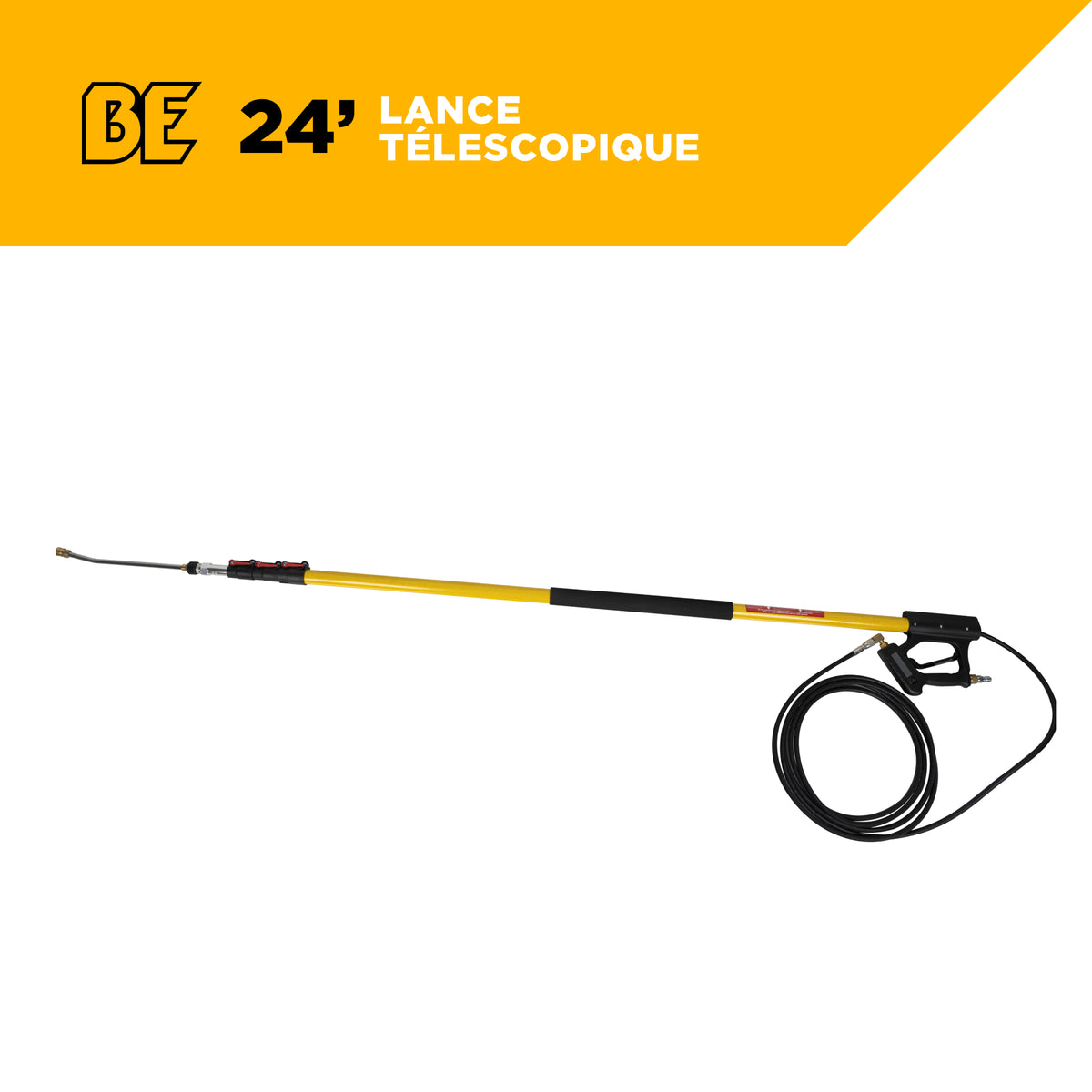 24' Telescoping Wand, includes lever locks, gun, wand and hose