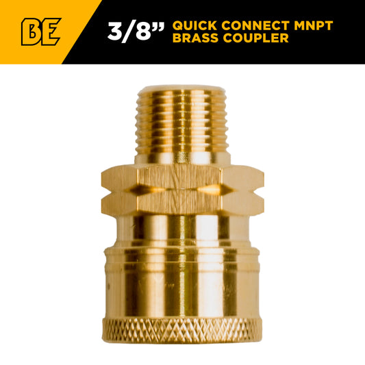 PW 3/8" MNPT x Quick Connect 5,000 PSI Brass Fitting (Coupler)