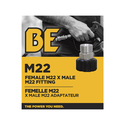 PW Female M22 (15 mm) x Male M22 (14 mm) Adapter Fitting
