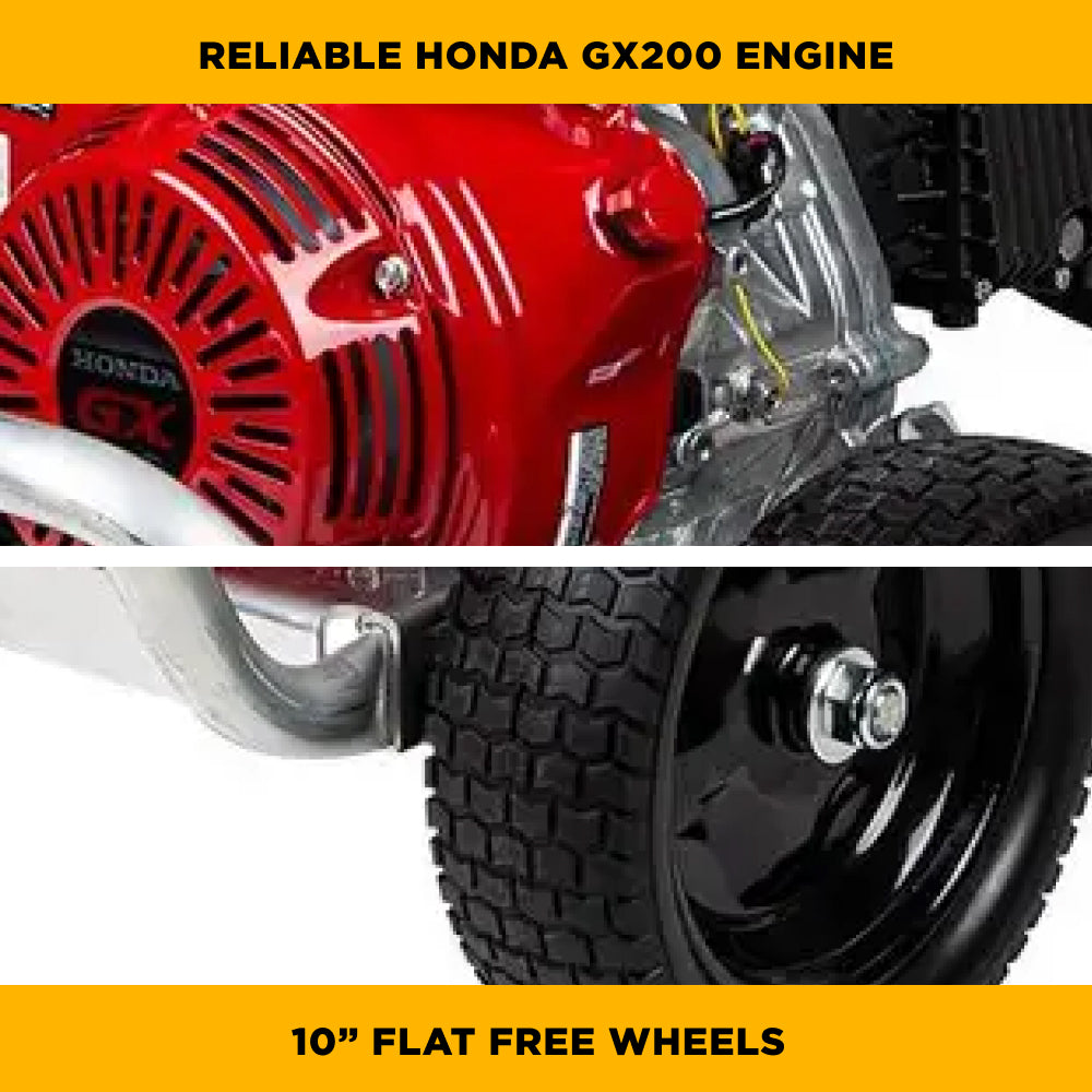 3100 PSI 3.1GPM Cold Water Gas Pressure Washer Honda GX200 and General Triplex Pump on Aluminum Frame