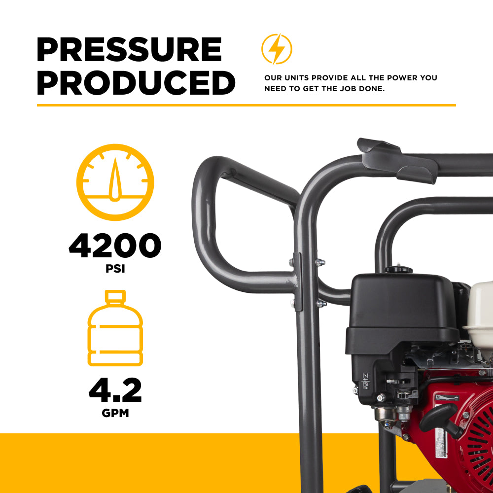 4000 PSI 4.2 GPM Gas Direct Drive Diesel Fired Hot Water Pressure Washer with Triplex Pump