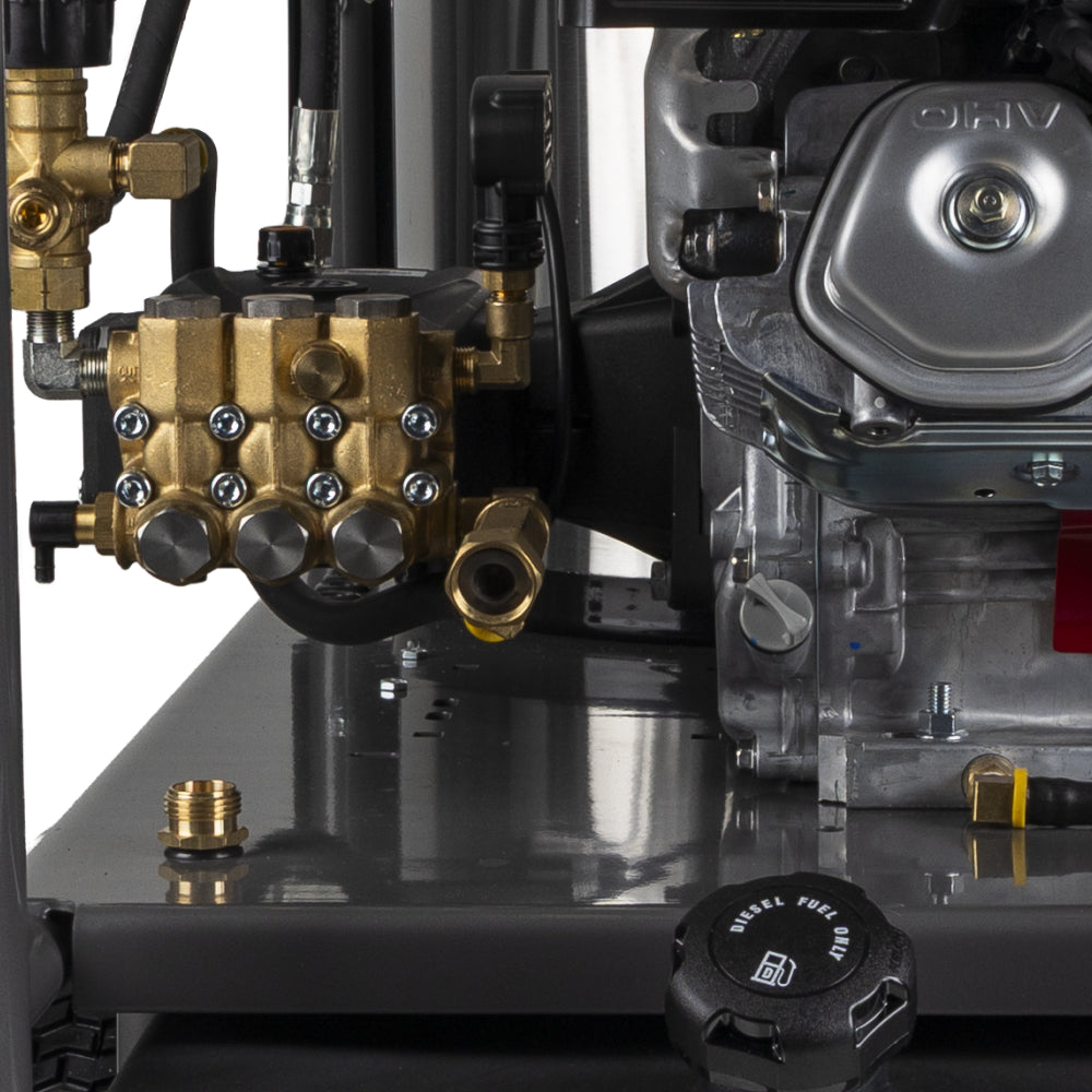 4000 PSI 4.2 GPM Gas Direct Drive Diesel Fired Hot Water Pressure Washer with Triplex Pump