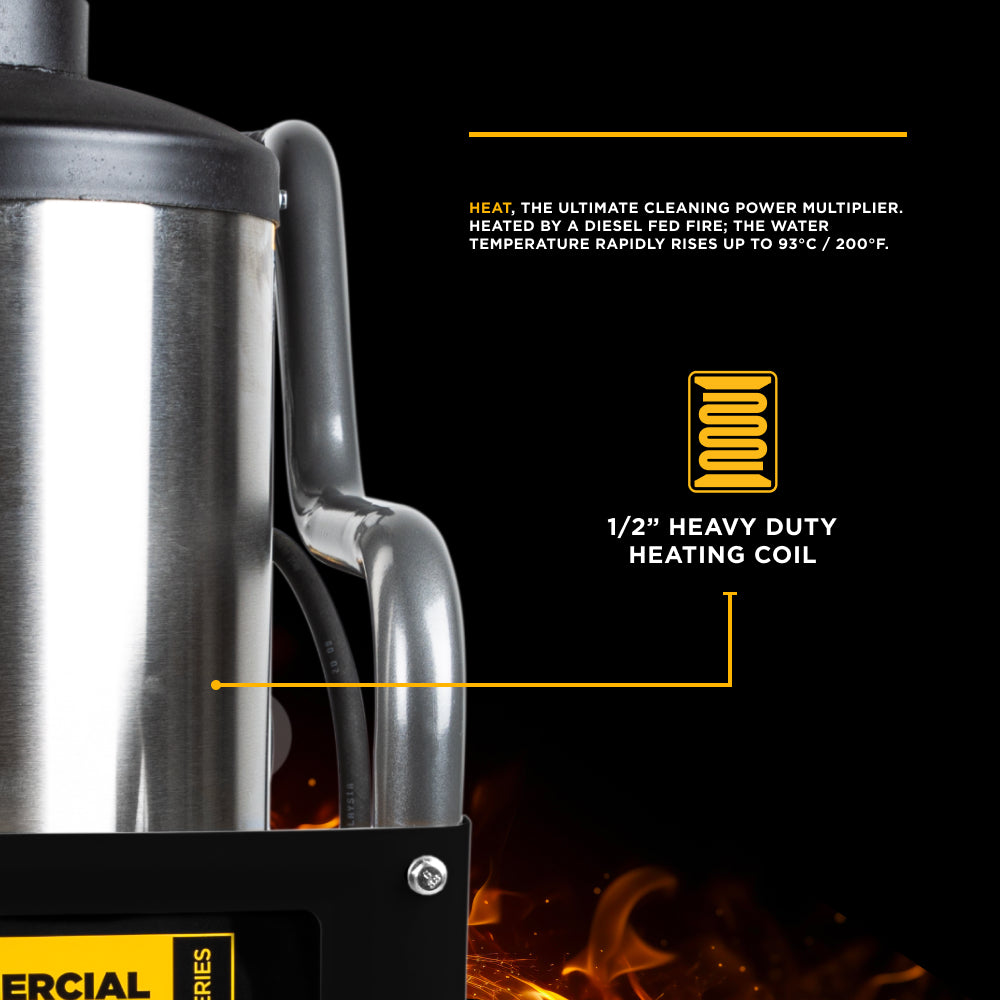 4000 PSI 4.2 GPM Gas Direct Drive Diesel Fired Hot Water Pressure Washer with Triplex Pump