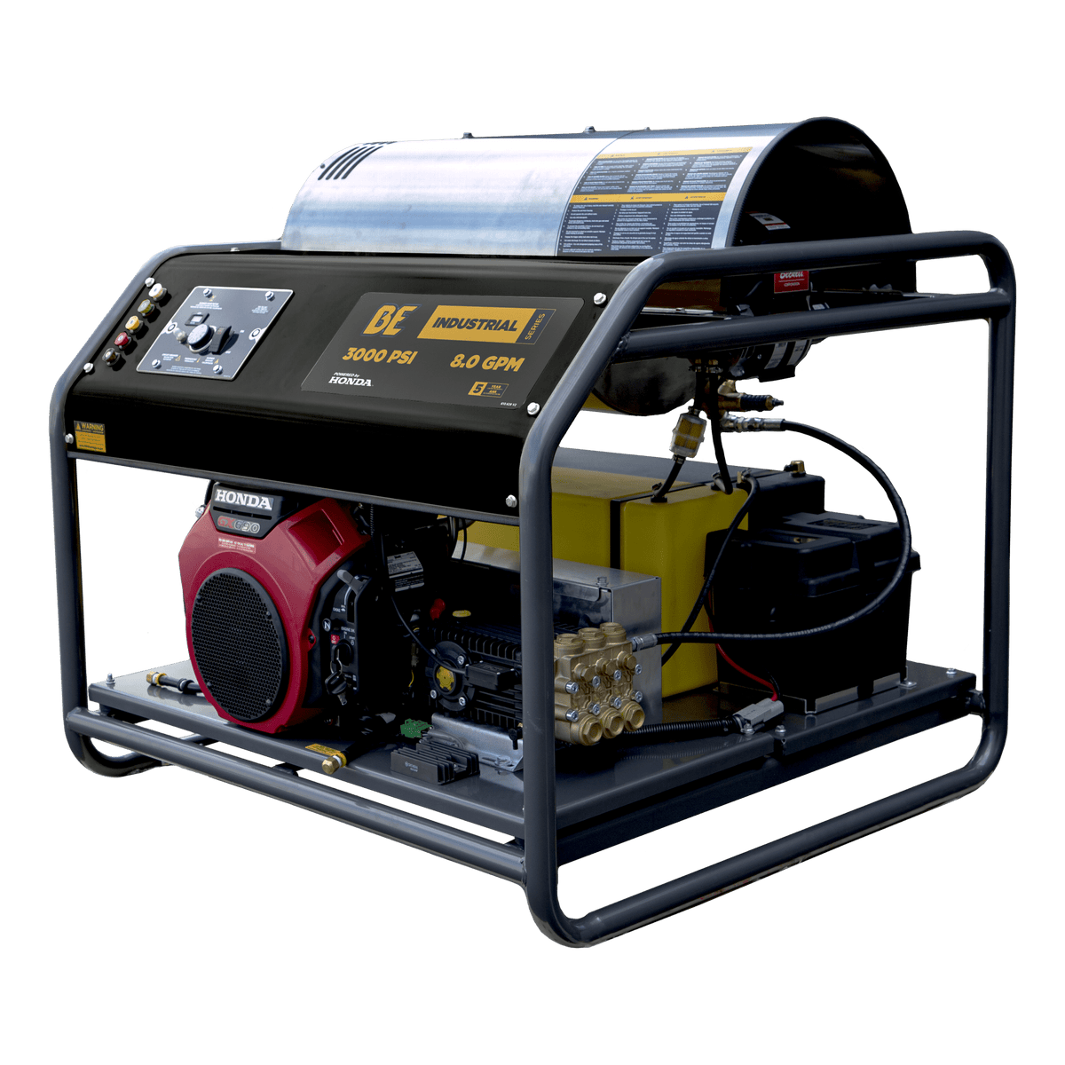 3000 PSI 8.0 GPM Gas Belt Drive Diesel Fired Truck Mount Hot Water Pressure Washer with Triplex Pump