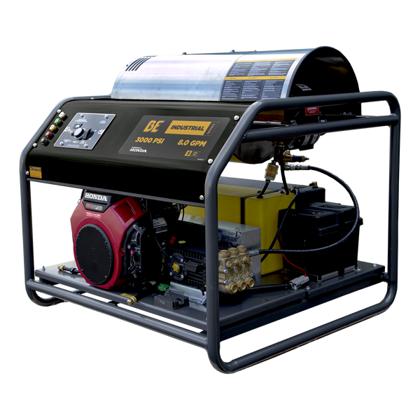 BE Industrial Series Truck Mount Gas Hot Water Pressure Washer, Belt Drive, Electric Start, 8.0 GPM | 3000 PSI (HW3024HG12V)