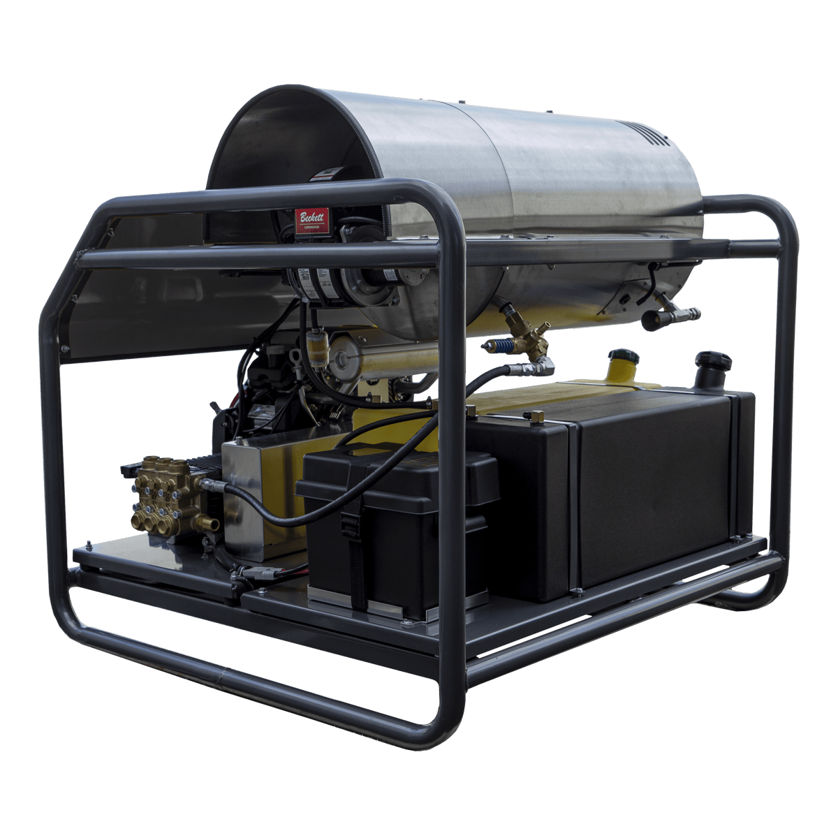 3000 PSI 8.0 GPM Gas Belt Drive Diesel Fired Truck Mount Hot Water Pressure Washer with Triplex Pump