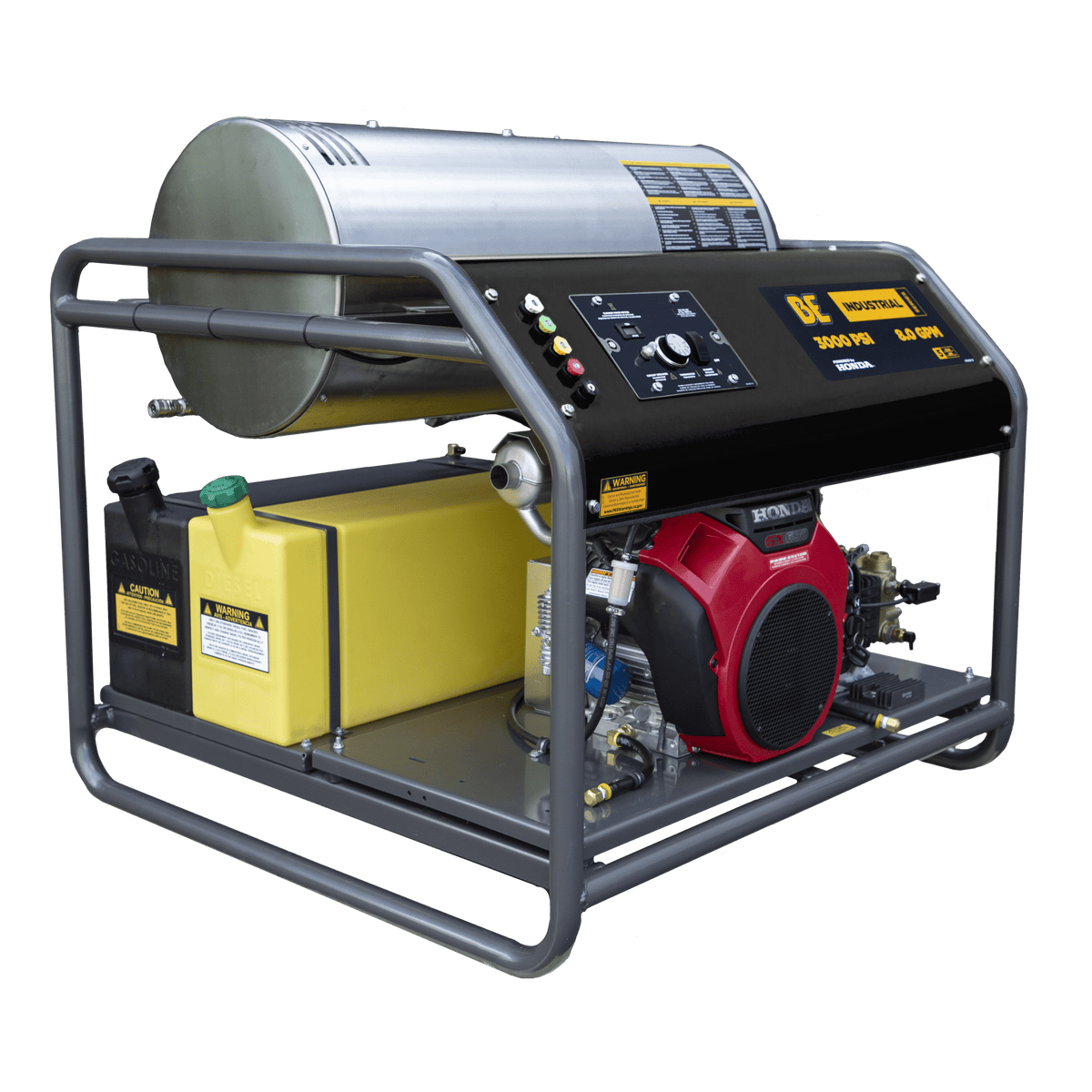 3000 PSI 8.0 GPM Gas Belt Drive Diesel Fired Truck Mount Hot Water Pressure Washer with Triplex Pump