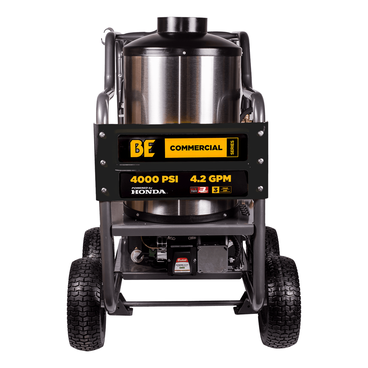 4000 PSI 4.2 GPM Gas Direct Drive Diesel Fired Hot Water Pressure Washer with Triplex Pump