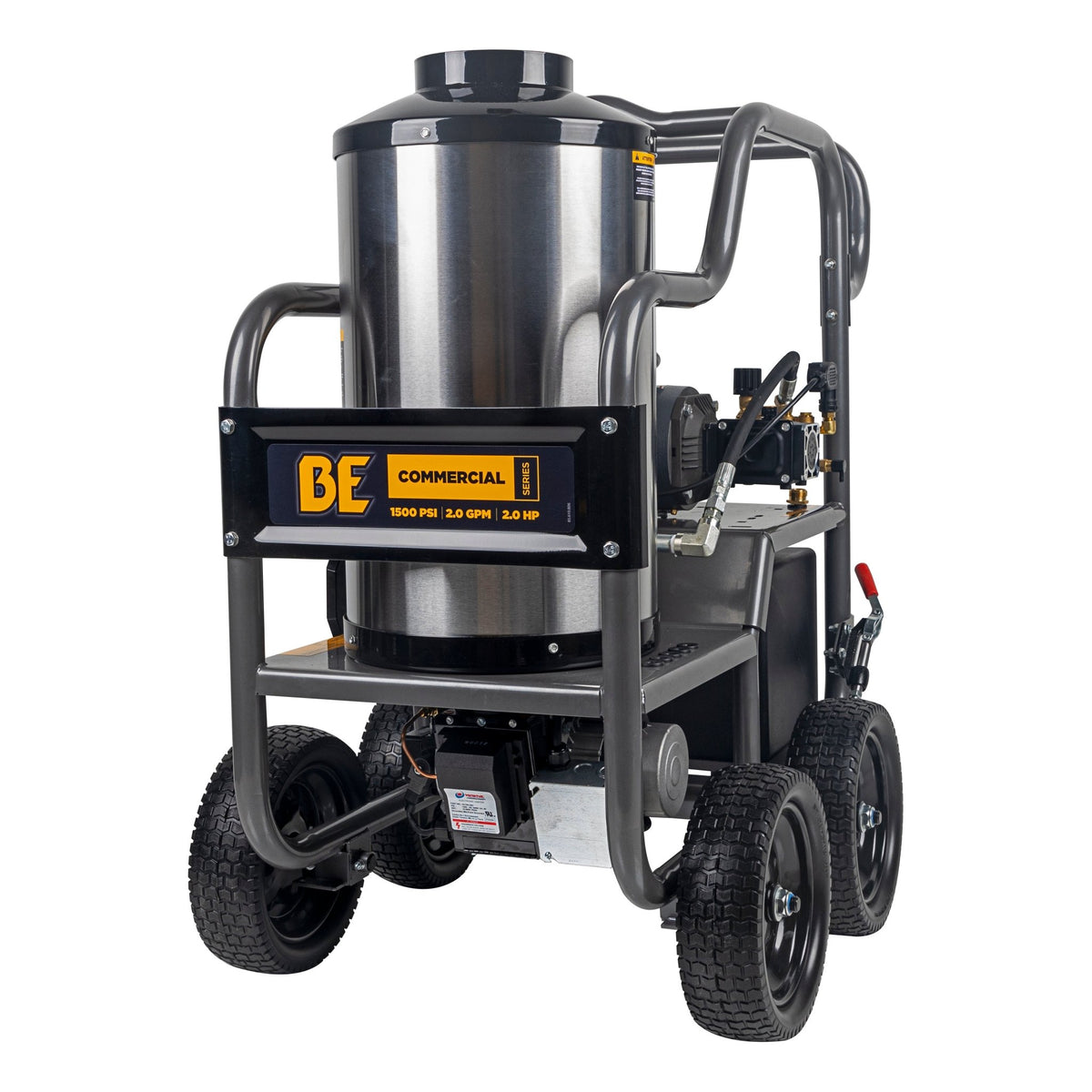 1500 PSI 2.0 GPM Electric Direct Drive Diesel Fired Hot Water Pressure Washer with Triplex Pump