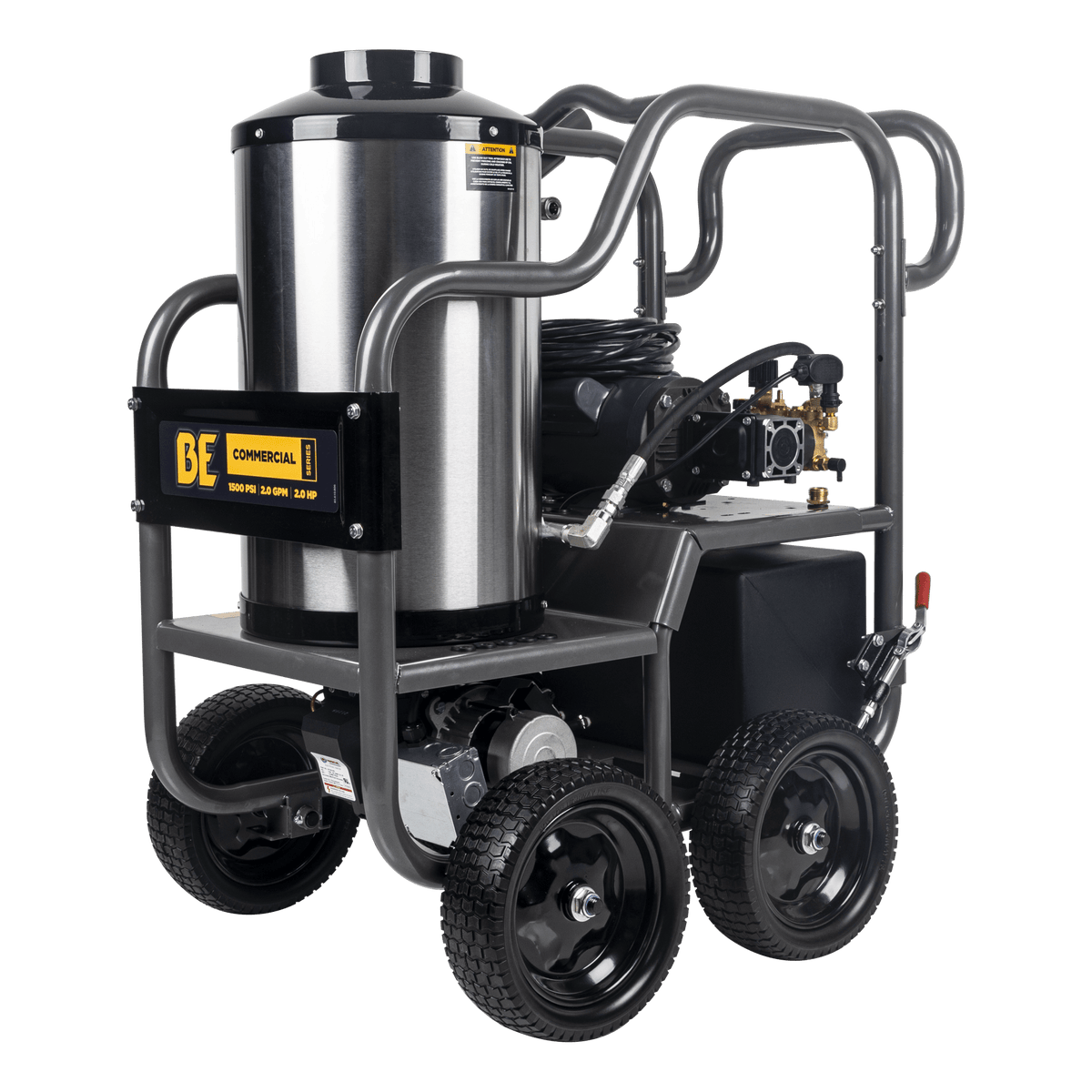 1500 PSI 2.0 GPM Electric Direct Drive Diesel Fired Hot Water Pressure Washer with Triplex Pump