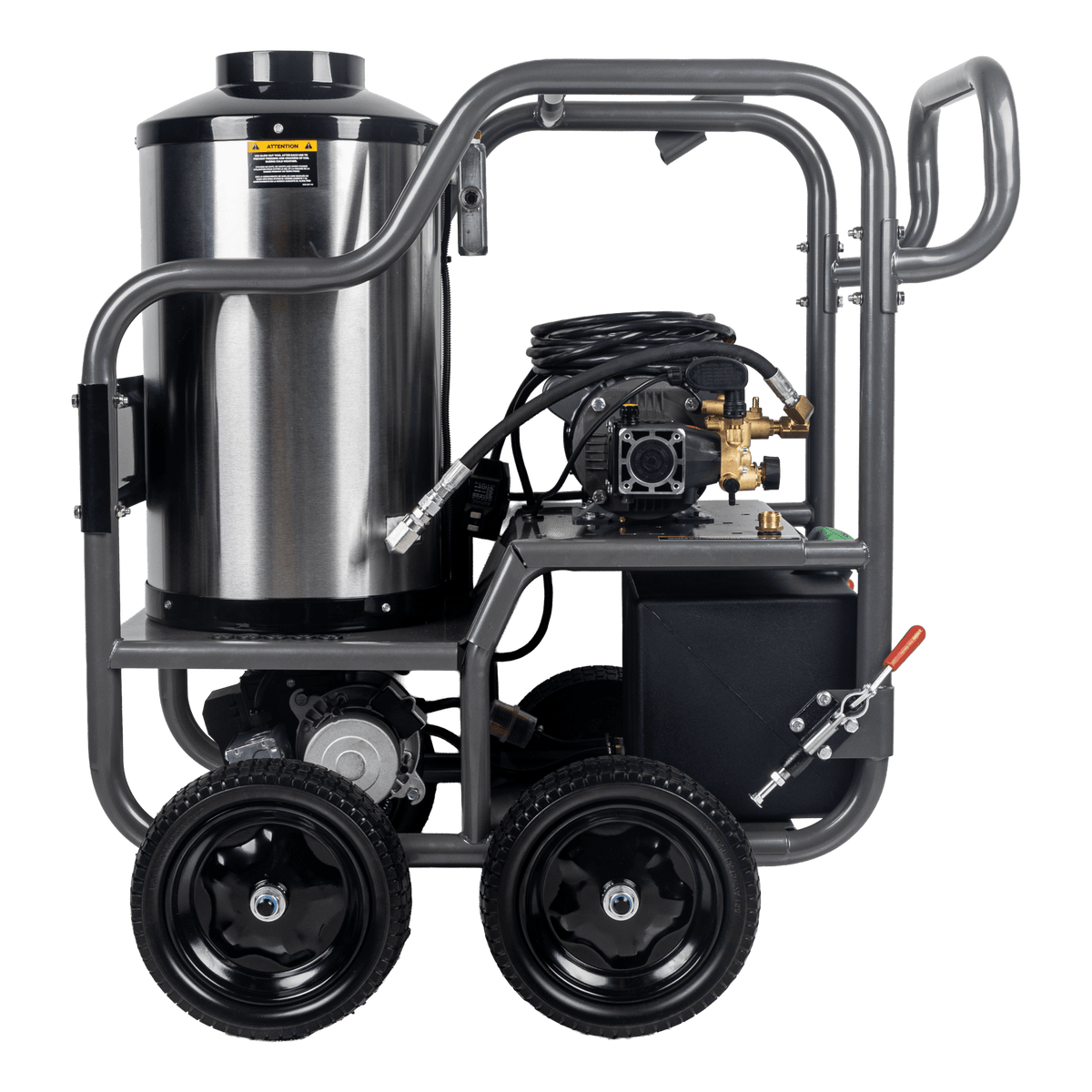 1500 PSI 2.0 GPM Electric Direct Drive Diesel Fired Hot Water Pressure Washer with Triplex Pump