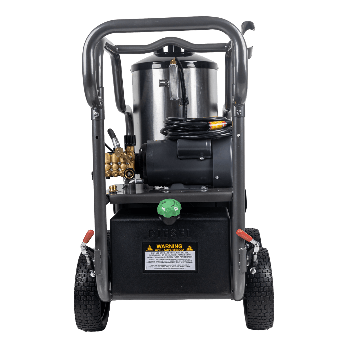 1500 PSI 2.0 GPM Electric Direct Drive Diesel Fired Hot Water Pressure Washer with Triplex Pump