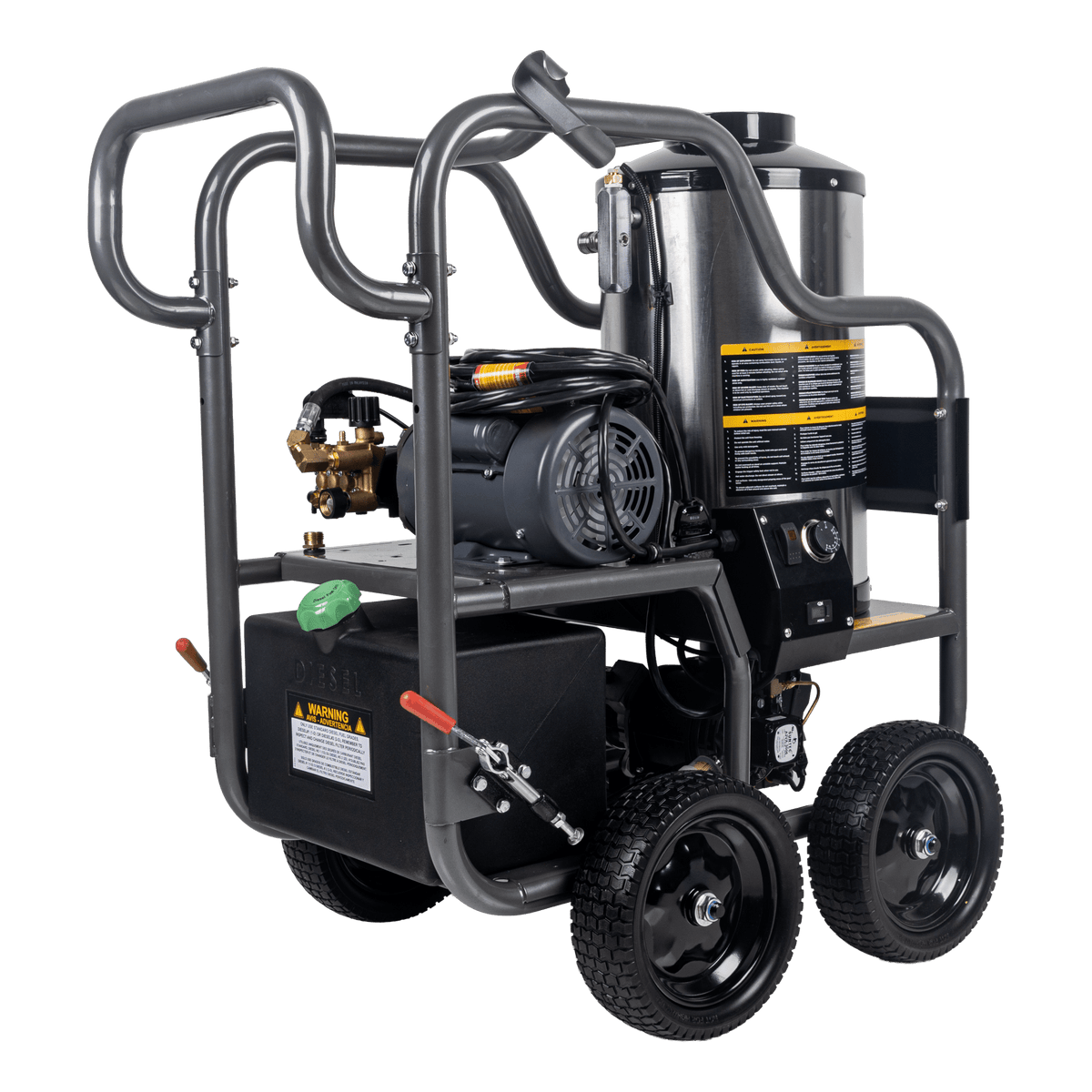 1500 PSI 2.0 GPM Electric Direct Drive Diesel Fired Hot Water Pressure Washer with Triplex Pump