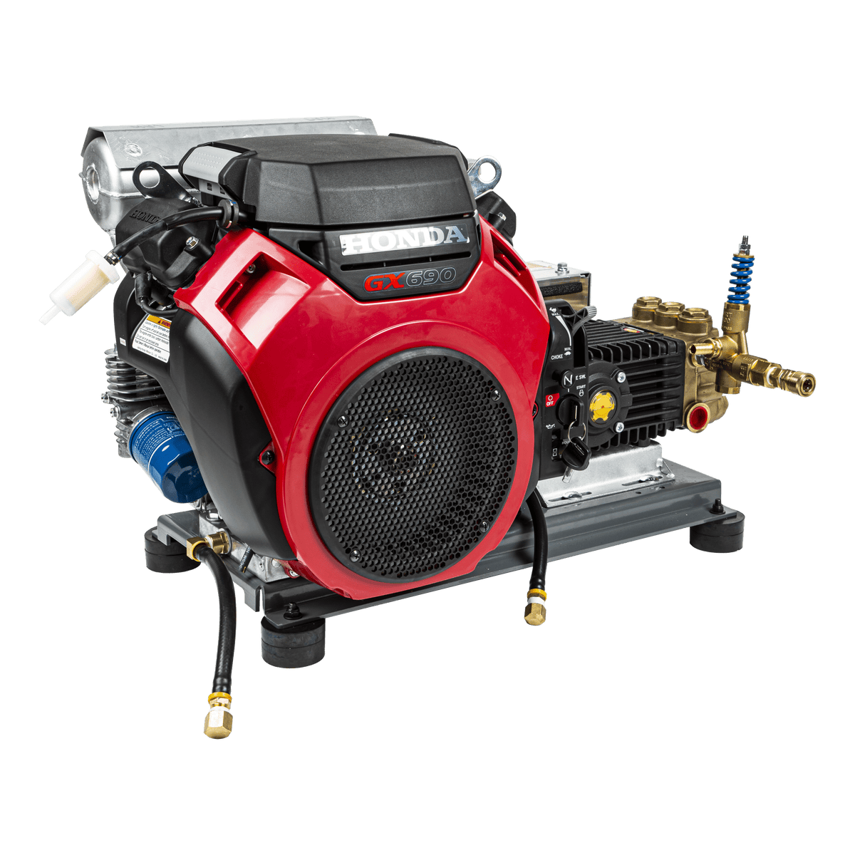 4000 PSI 8.2 GPM Cold Water Gas Pressure Washer Honda GX690 Electric Start, Belt Drive, General Triplex Pump, Mount Truck or 