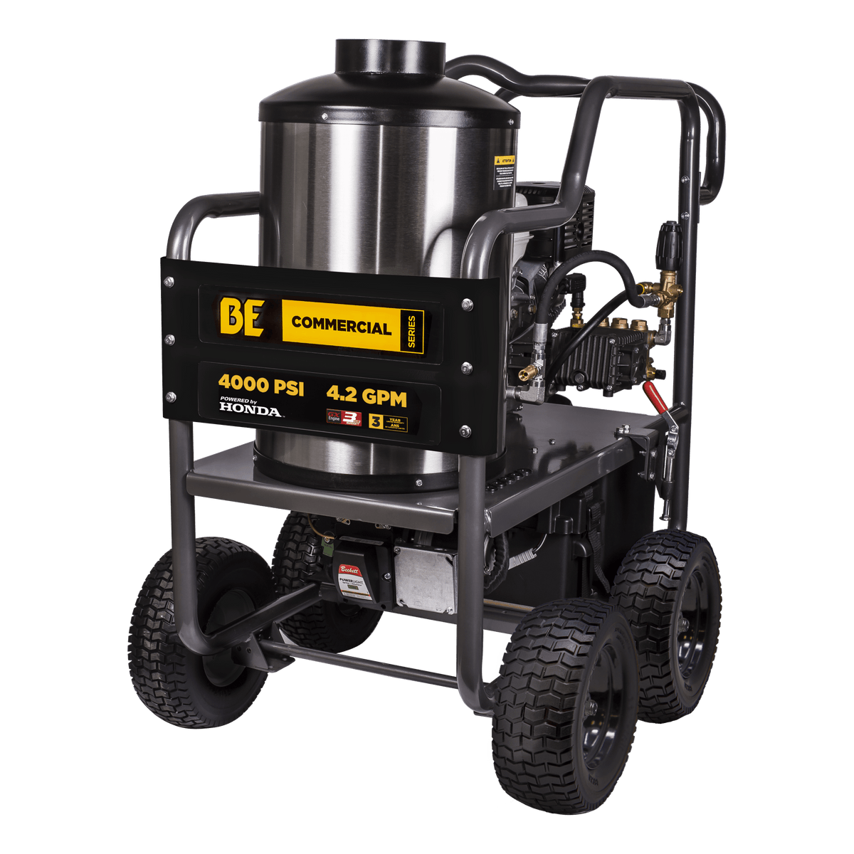 4000 PSI 4.2 GPM Gas Direct Drive Diesel Fired Hot Water Pressure Washer with Triplex Pump
