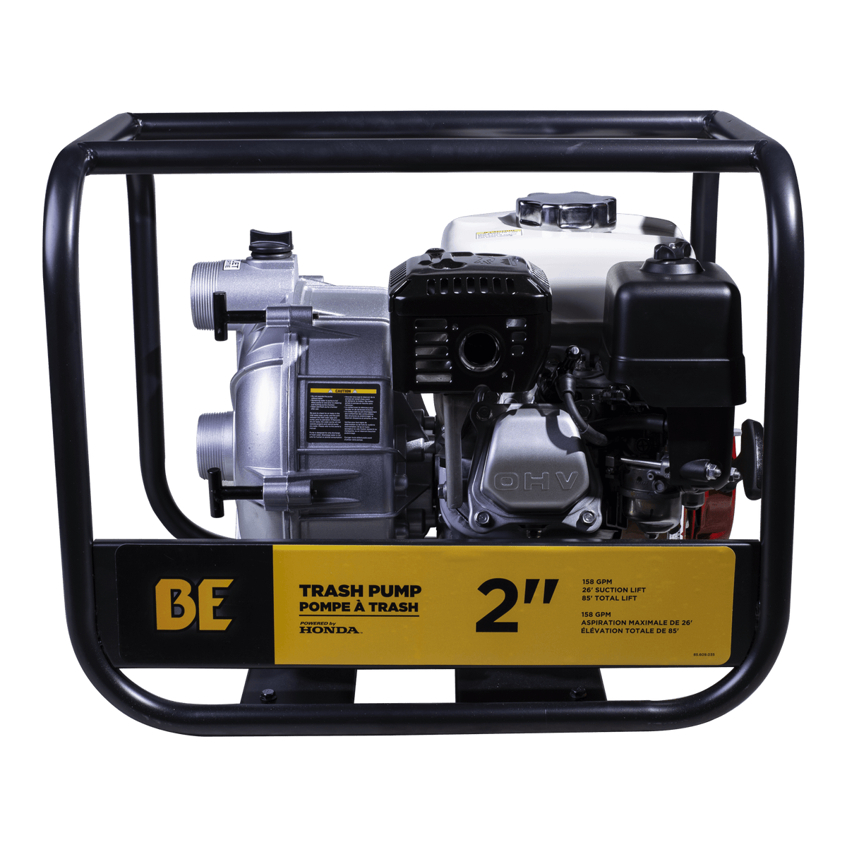 2" Semi Trash Pump 158 GPM 33 PSI with Honda GX200 Engine