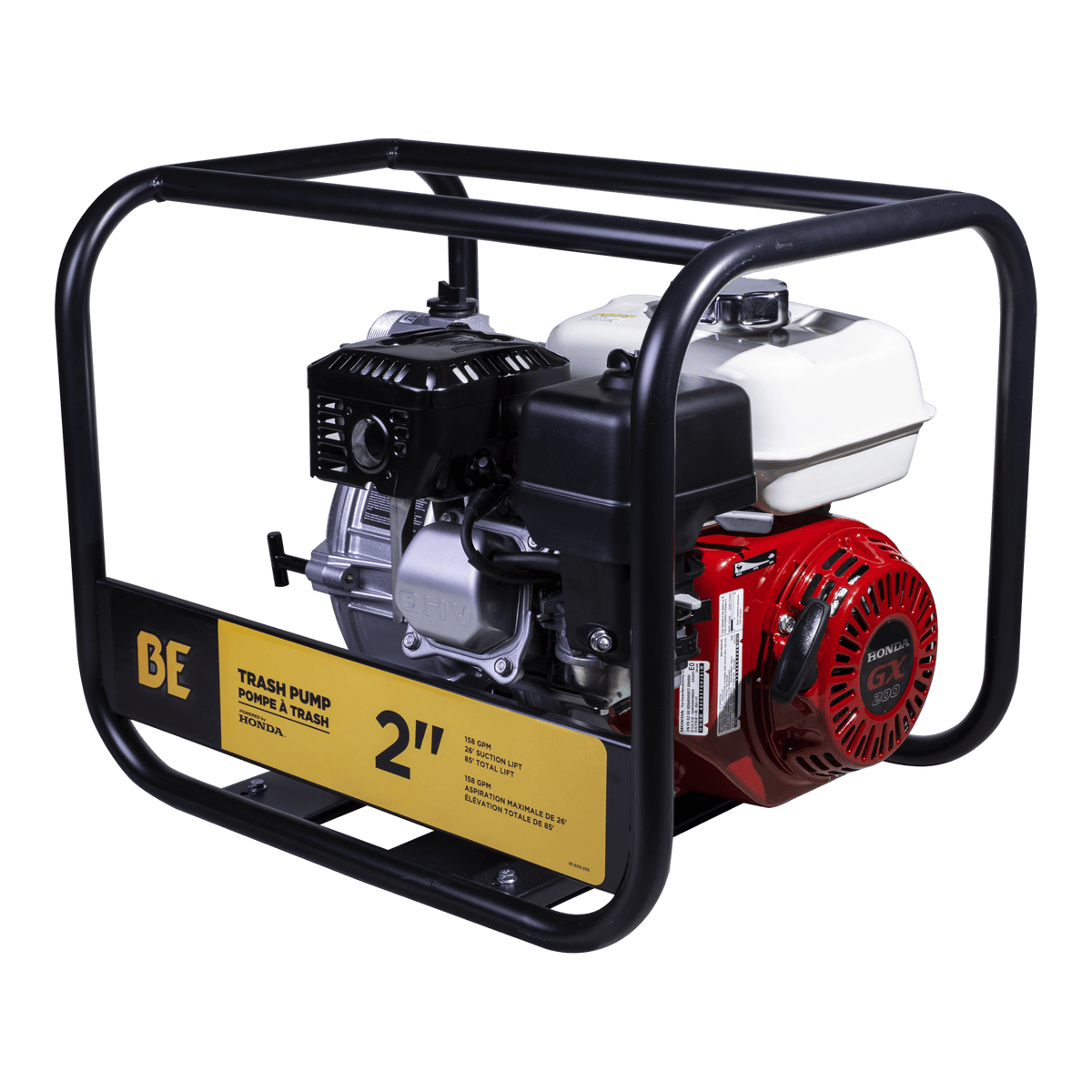 2" Semi Trash Pump 158 GPM 33 PSI with Honda GX200 Engine