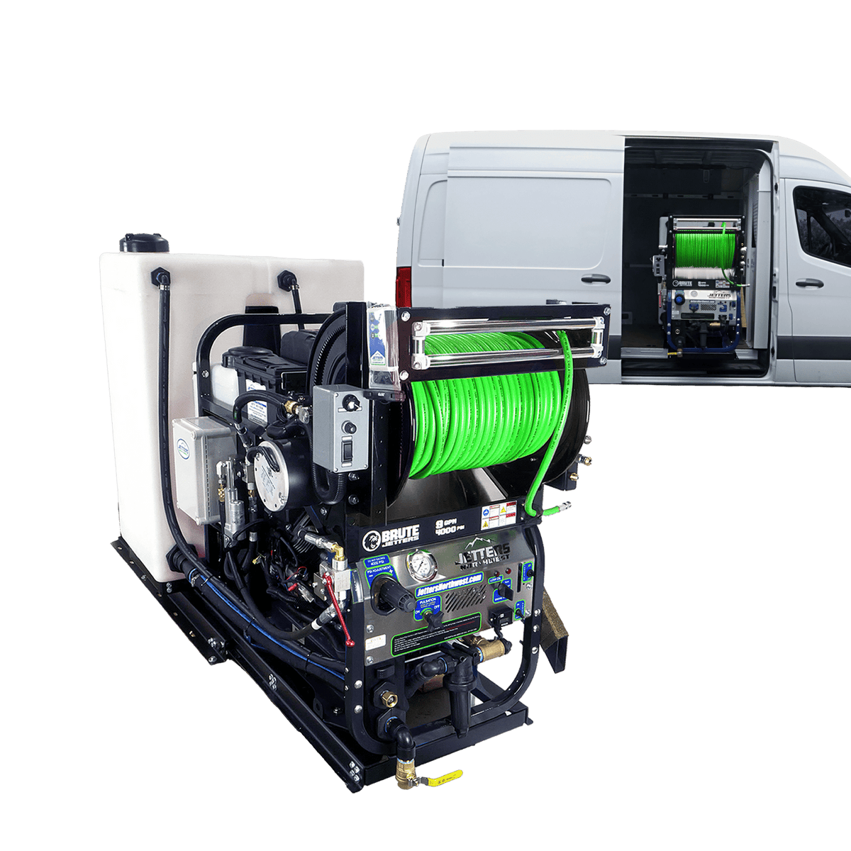 BRUTE Powerslide Van-Pack Skid Jetters, 9-12 GPM | 3000-4000 PSI - Seattle Pump
