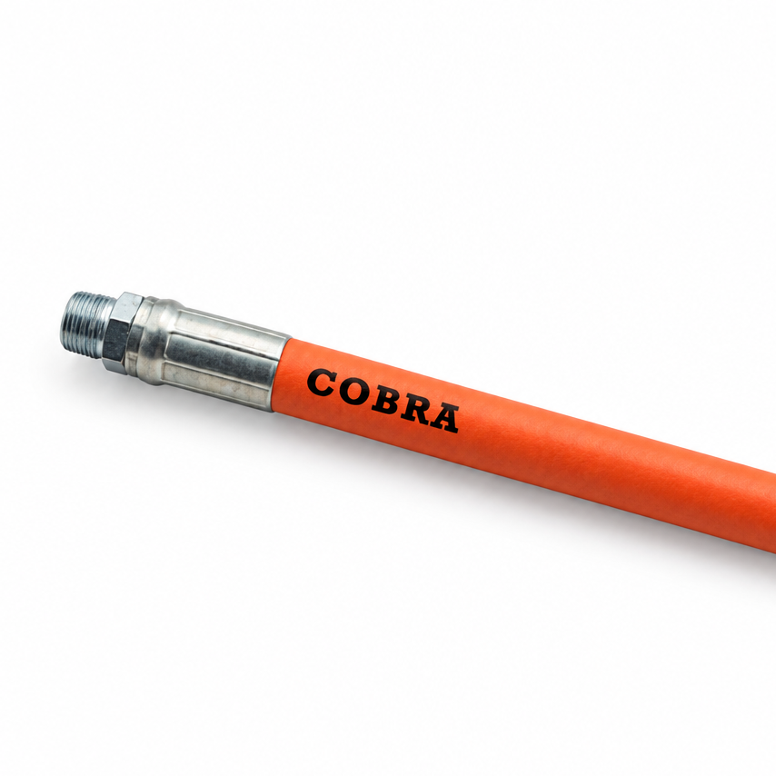 1" Cobra Sewer Cleaning Hose, 2500 PSI (Orange)