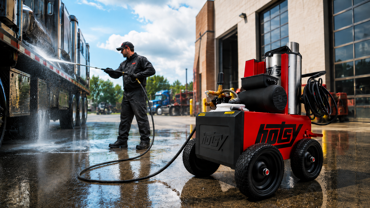 HOTSY 500 Series Electric Hot Water Pressure Washer Lifestyle Image