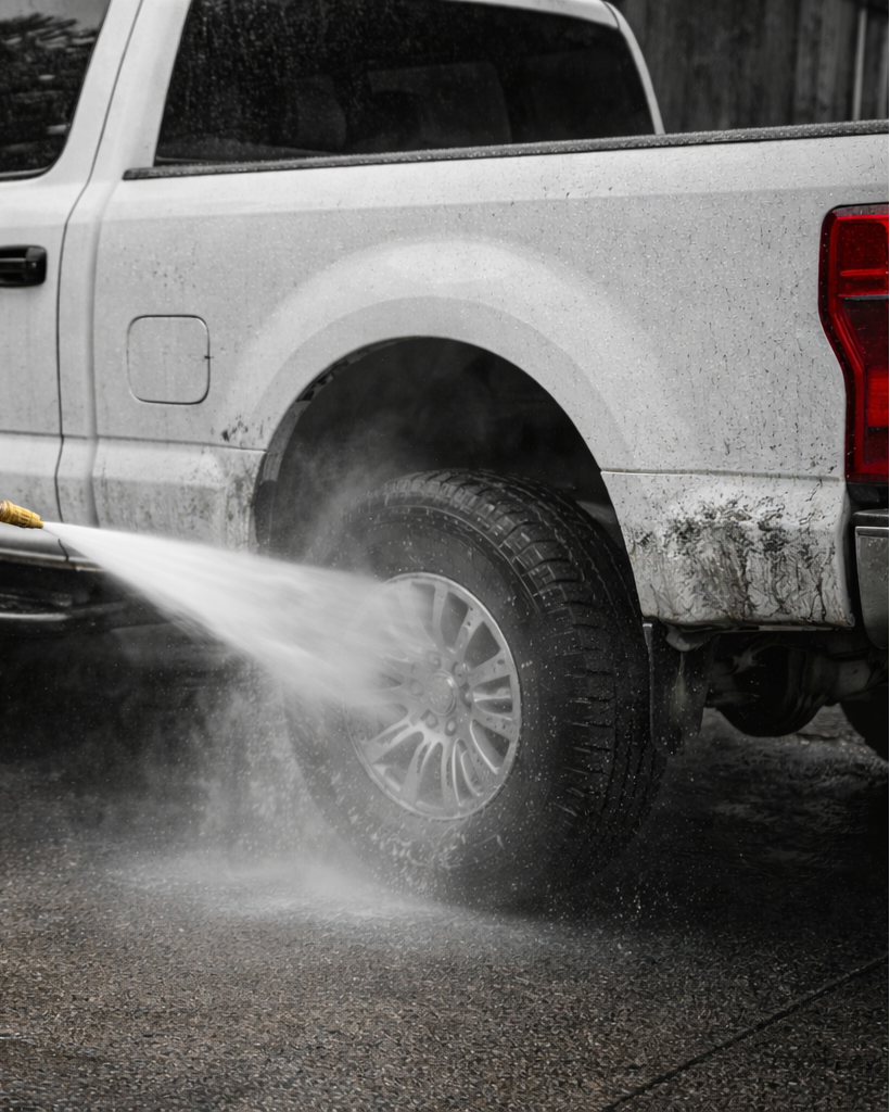 Pressure Washing a Pickup Truck