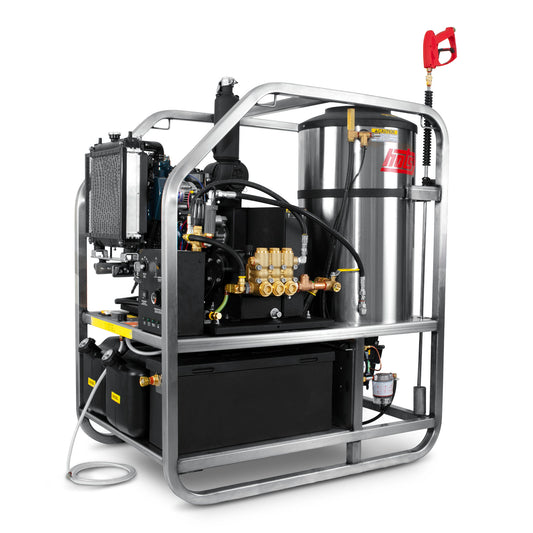 HOTSY 1200 Series Gas & Diesel Hot Water Pressure Washer, Belt Drive, 4.5–8.0 GPM | 3000–4000 PSI - Seattle Pump